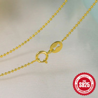 925 Silver Gold-Tone Beaded Necklace