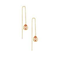 Gold Resin Drop Threader Earrings