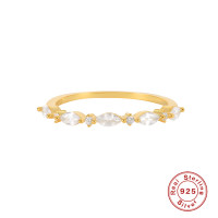 Gold-Plated Cubic Zirconia Band Ring