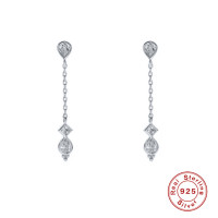 925 Silver Cubic Zirconia Drop Earrings