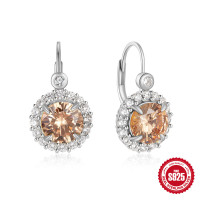 925 Silver Halo Drop Earrings