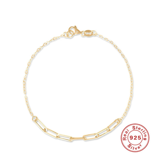 925 Gold-Plated Minimalist Chain Bracelet