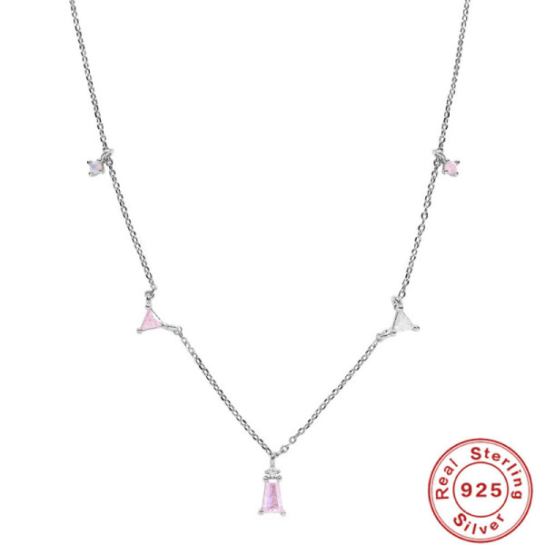 925 Silver Geometric Station Necklace