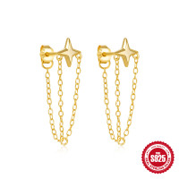 Gold Star Chain Ear Jackets
