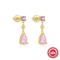 Gold-Tone Mixed Stone Dangle Earrings