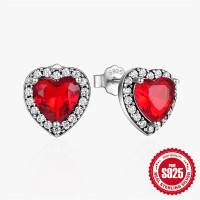 Sterling Silver Heart Stud Earrings