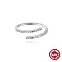 Sterling Silver Pavé Open Band Ring
