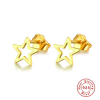 Gold-Finish Star Stud Earrings