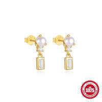 Gold-Plated Freshwater Pearl Drop Earrings