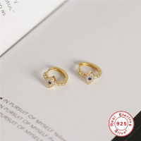 Gold-Plated Evil Eye Huggie Earrings