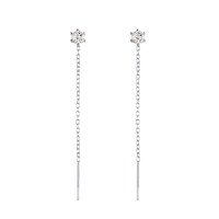 925 Silver Cubic Zirconia Threader Earrings