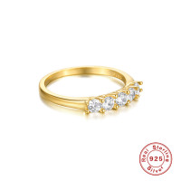 Gold-Plated Cubic Zirconia Band Ring