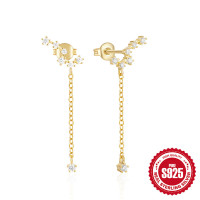 Gold-Finish Cubic Zirconia Threader Earrings
