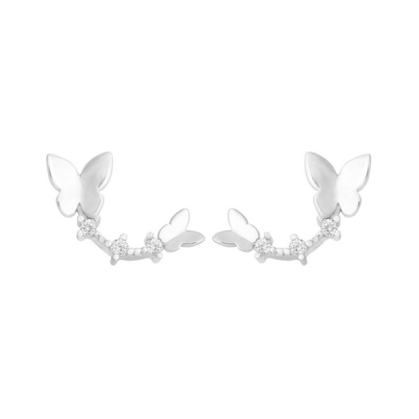 925 Silver Butterfly Climber Earrings