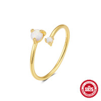 Gold-Plated Minimalist Opal Ring