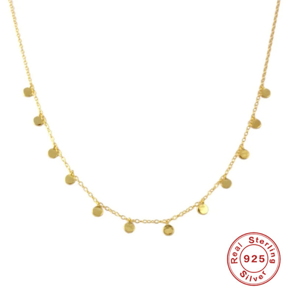 Gold-Finished Layered Disc Necklace