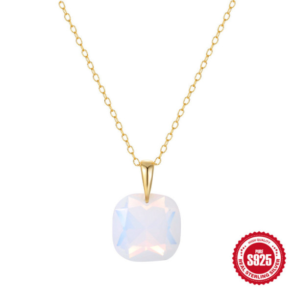 Gold Opal Pendant Necklace