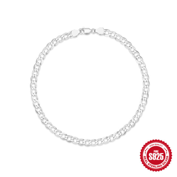 925 Silver High-Polish Chain Bracelet