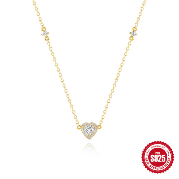 Gold-Plated Heart Pendant Necklace