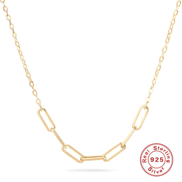 Gold-Plated Link Chain Necklace