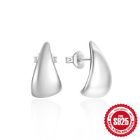 925 Sterling Silver Abstract Stud Earrings