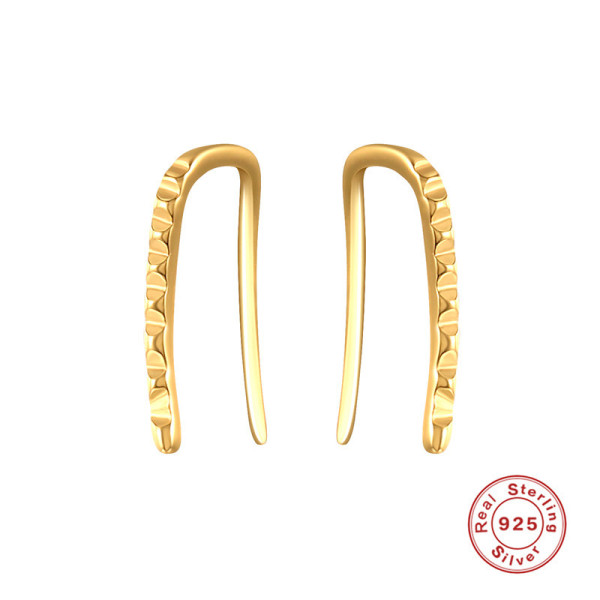 925 Silver Gold-Tone Minimalist Small Hoop Earrings