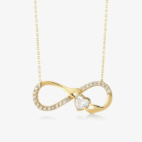 Gold Infinity Heart Pendant Necklace