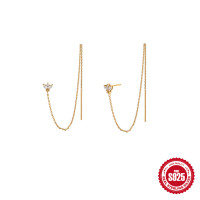 Gold-Finish Cubic Zirconia Threader Earrings