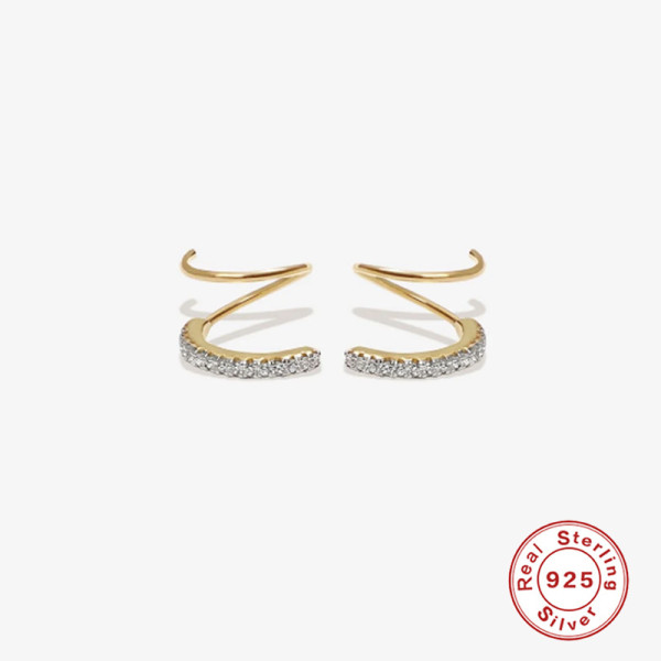 Gold-Tone Pavé Cubic Zirconia Ear Cuffs