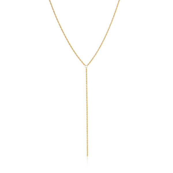 Gold High-Polish Lariat Necklace