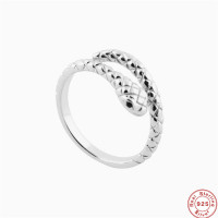 Sterling Silver Snake Motif Open Band Ring