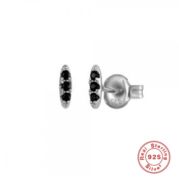 925 Silver Black Onyx Stud Earrings