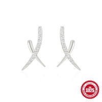925 Silver Pavé Climber Earrings