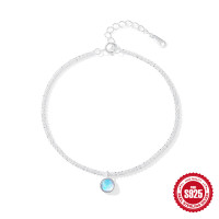 925 Silver Opal Charm Bracelet