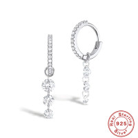 925 Silver Cubic Zirconia Drop Earrings