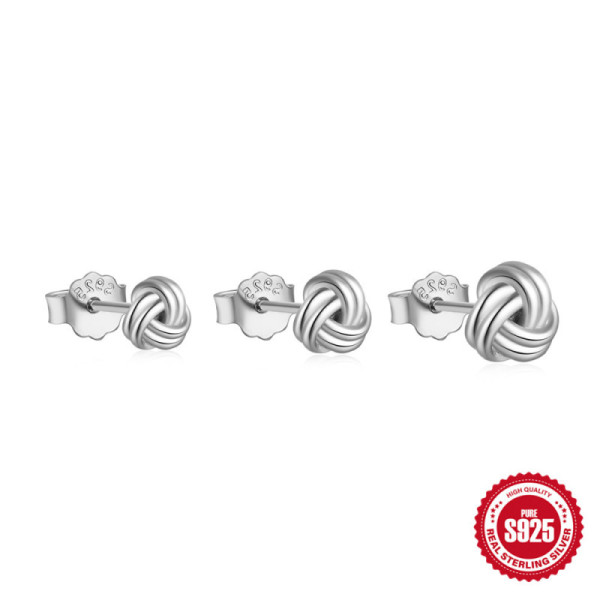 925 Silver Knot Stud Earrings