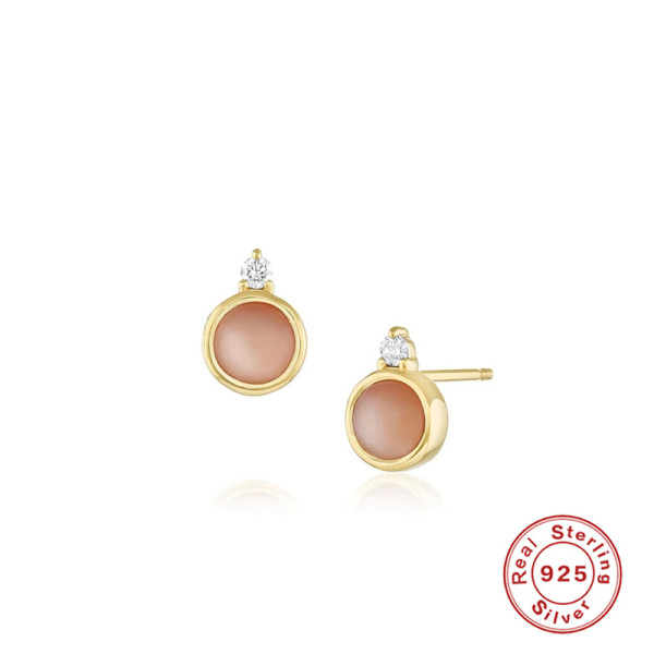 Two-Tone Bezel Stud Earrings