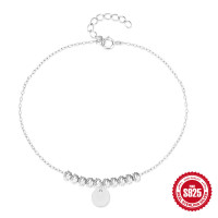 Sterling Silver Disc Charm Bracelet