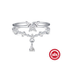 925 Silver Butterfly Stackable Ring