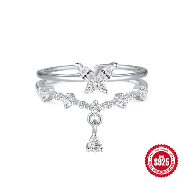925 Silver Butterfly Stackable Ring