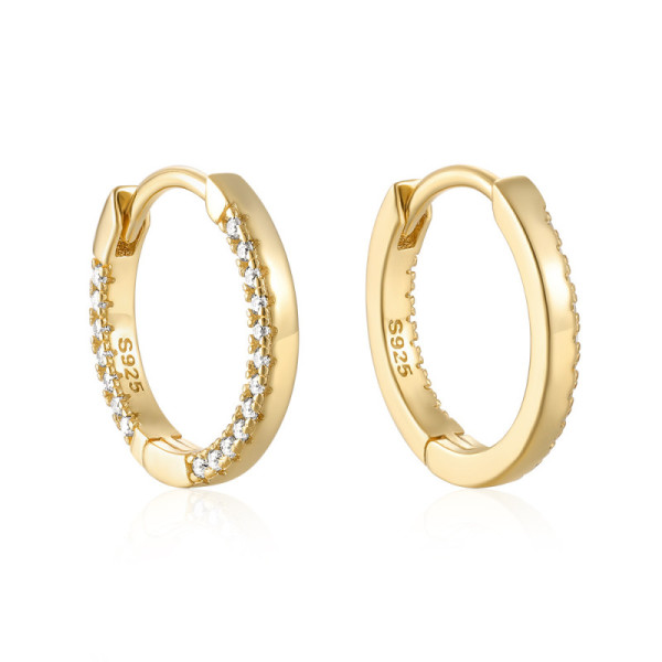 Gold-Plated Pavé Huggie Earrings