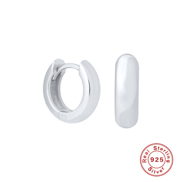 Sterling Silver High-Polish Huggie Earrings