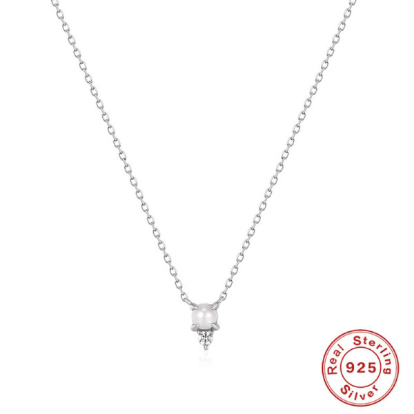 Sterling Silver Pearl Pendant Necklace
