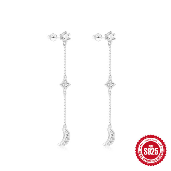 Sterling Silver Celestial Dangle Earrings