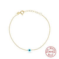 Gold-Plated Evil Eye Chain Bracelet
