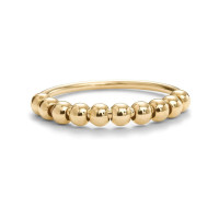 Gold-Plated Beaded Silver Ring