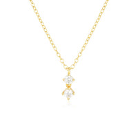 Gold-Plated Silver Cubic Zirconia Pendant Necklace