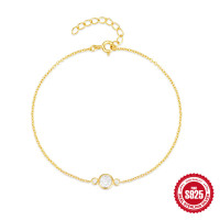 925 Silver Gold-Plated Minimalist Chain Bracelet
