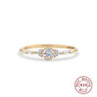Two-Tone Cubic Zirconia Band Ring