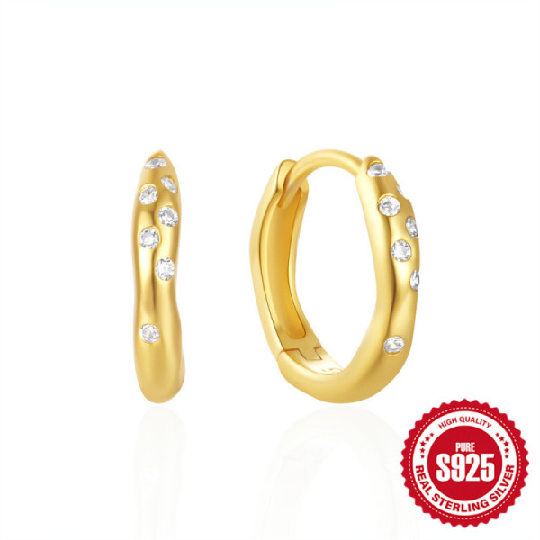 Gold-Plated Silver Huggie Earrings
